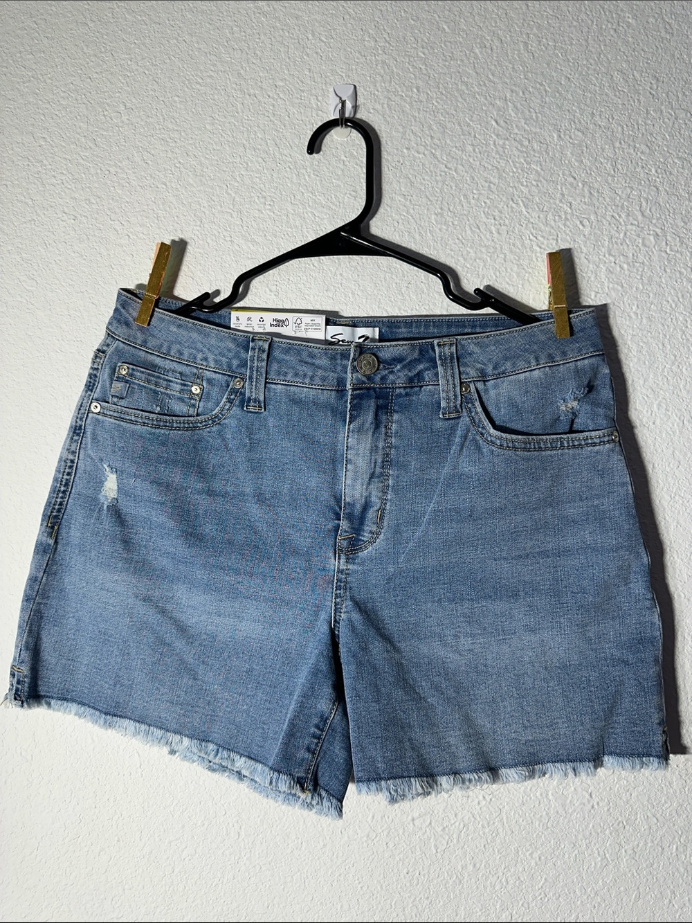Seven7 Wash Distressed Denim Shorts